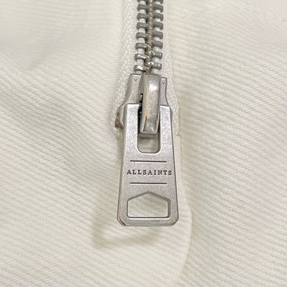 AllSaints Florence Cargo Jogger Pants Organic Twill Cotton Chalk White 8 - Picture 14 of 16